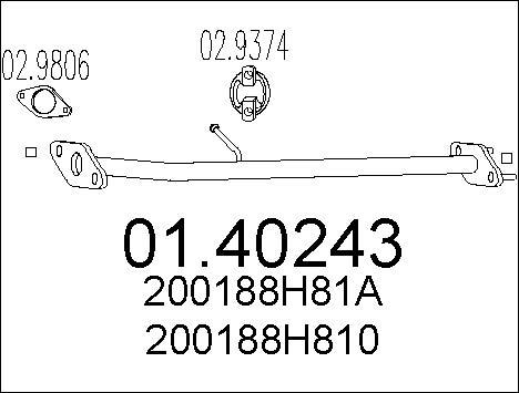 MTS 01.40243 - Izplūdes caurule autospares.lv