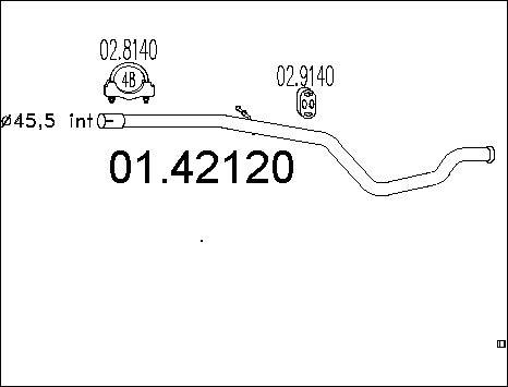 MTS 01.42120 - Izplūdes caurule www.autospares.lv