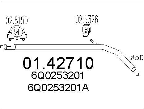 MTS 01.42710 - Izplūdes caurule www.autospares.lv