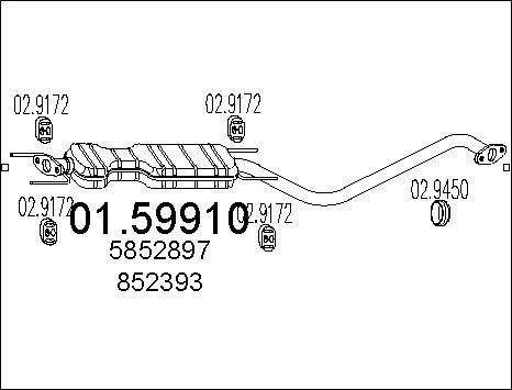 MTS 01.59910 - Vidējais izpl. gāzu trokšņa slāpētājs www.autospares.lv