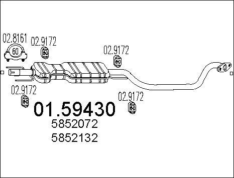 MTS 01.59430 - Vidējais izpl. gāzu trokšņa slāpētājs www.autospares.lv