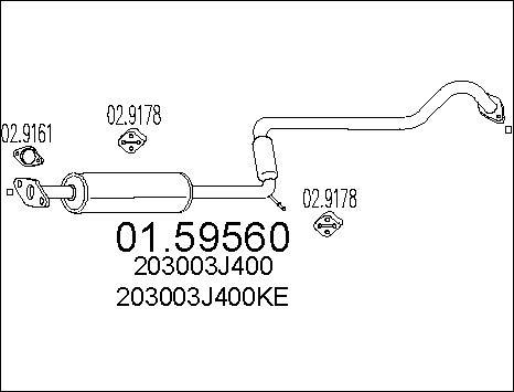 MTS 01.59560 - Vidējais izpl. gāzu trokšņa slāpētājs www.autospares.lv