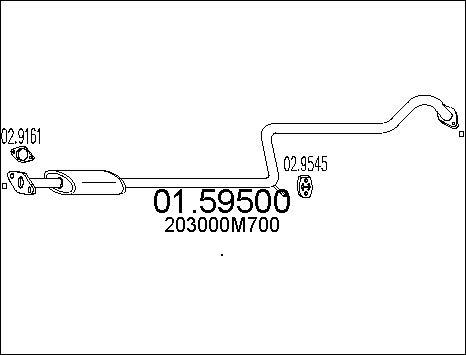 MTS 01.59500 - Vidējais izpl. gāzu trokšņa slāpētājs www.autospares.lv