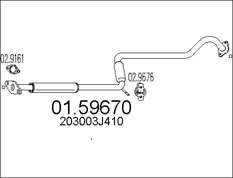 MTS 01.59670 - Vidējais izpl. gāzu trokšņa slāpētājs www.autospares.lv