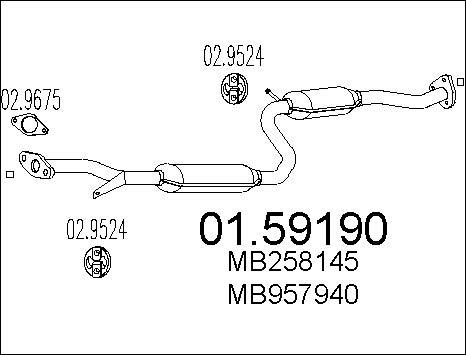 MTS 01.59190 - Vidējais izpl. gāzu trokšņa slāpētājs www.autospares.lv