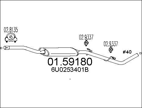 MTS 01.59180 - Vidējais izpl. gāzu trokšņa slāpētājs www.autospares.lv