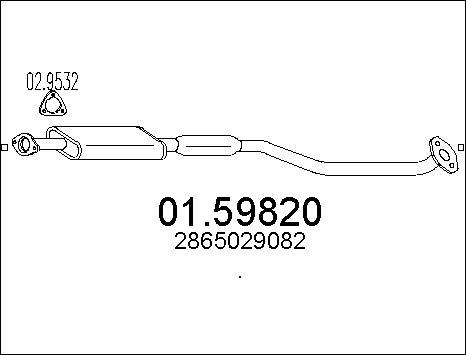 MTS 01.59820 - Vidējais izpl. gāzu trokšņa slāpētājs www.autospares.lv