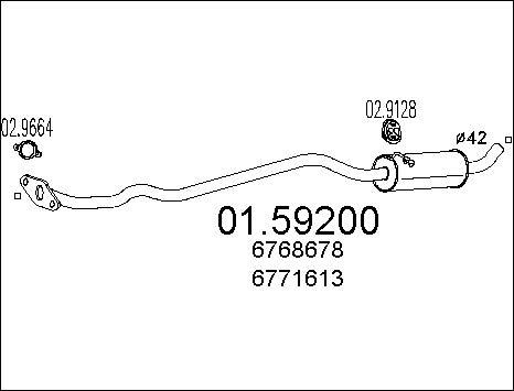 MTS 01.59200 - Vidējais izpl. gāzu trokšņa slāpētājs www.autospares.lv