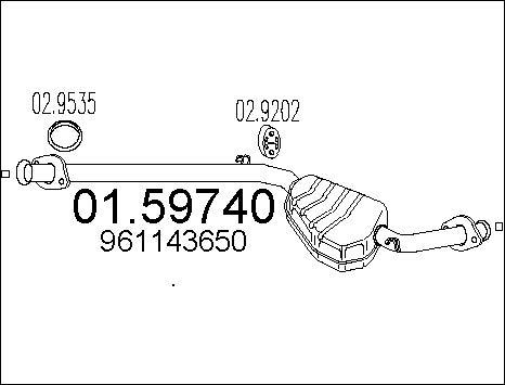 MTS 01.59740 - Vidējais izpl. gāzu trokšņa slāpētājs www.autospares.lv