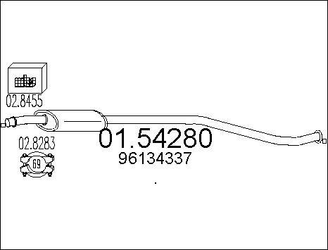 MTS 01.54280 - Vidējais izpl. gāzu trokšņa slāpētājs www.autospares.lv