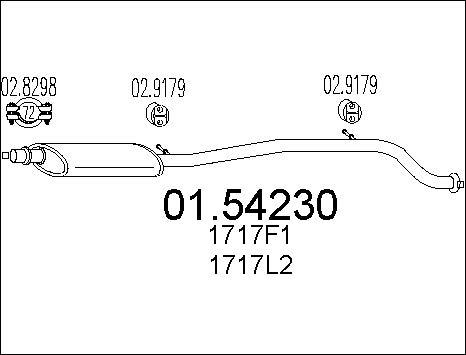 MTS 01.54230 - Vidējais izpl. gāzu trokšņa slāpētājs www.autospares.lv