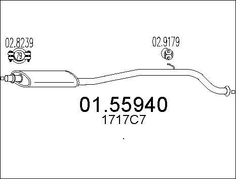 MTS 01.55940 - Vidējais izpl. gāzu trokšņa slāpētājs www.autospares.lv