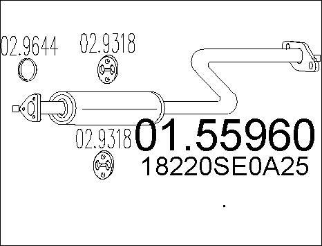 MTS 01.55960 - Vidējais izpl. gāzu trokšņa slāpētājs www.autospares.lv