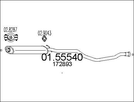 MTS 01.55540 - Vidējais izpl. gāzu trokšņa slāpētājs www.autospares.lv