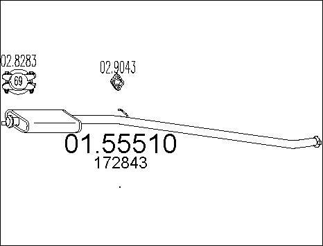 MTS 01.55510 - Vidējais izpl. gāzu trokšņa slāpētājs www.autospares.lv