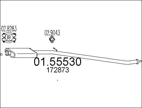 MTS 01.55530 - Vidējais izpl. gāzu trokšņa slāpētājs www.autospares.lv