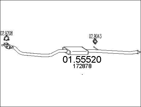 MTS 01.55520 - Vidējais izpl. gāzu trokšņa slāpētājs www.autospares.lv