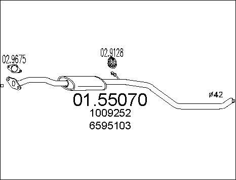 MTS 01.55070 - Vidējais izpl. gāzu trokšņa slāpētājs www.autospares.lv