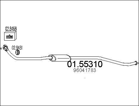 MTS 01.55310 - Vidējais izpl. gāzu trokšņa slāpētājs www.autospares.lv