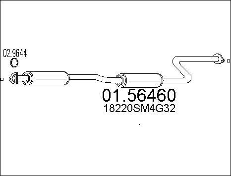 MTS 01.56460 - Vidējais izpl. gāzu trokšņa slāpētājs www.autospares.lv