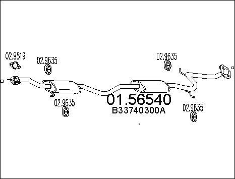 MTS 01.56540 - Vidējais izpl. gāzu trokšņa slāpētājs www.autospares.lv