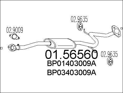 MTS 01.56560 - Vidējais izpl. gāzu trokšņa slāpētājs www.autospares.lv