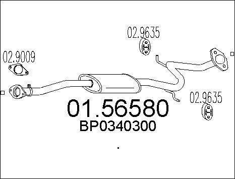 MTS 01.56580 - Vidējais izpl. gāzu trokšņa slāpētājs www.autospares.lv