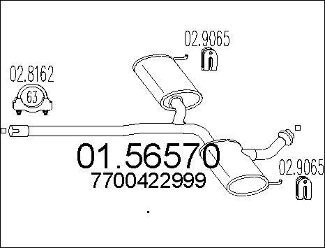 MTS 01.56570 - Vidējais izpl. gāzu trokšņa slāpētājs www.autospares.lv