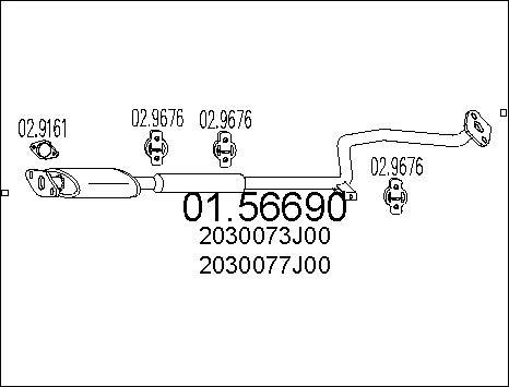 MTS 01.56690 - Vidējais izpl. gāzu trokšņa slāpētājs www.autospares.lv