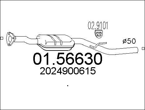 MTS 01.56630 - Vidējais izpl. gāzu trokšņa slāpētājs www.autospares.lv