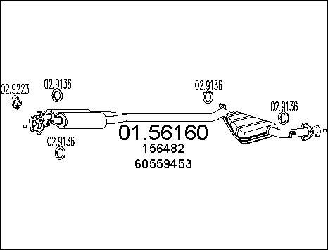 MTS 01.56160 - Vidējais izpl. gāzu trokšņa slāpētājs www.autospares.lv