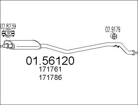 MTS 01.56120 - Vidējais izpl. gāzu trokšņa slāpētājs www.autospares.lv