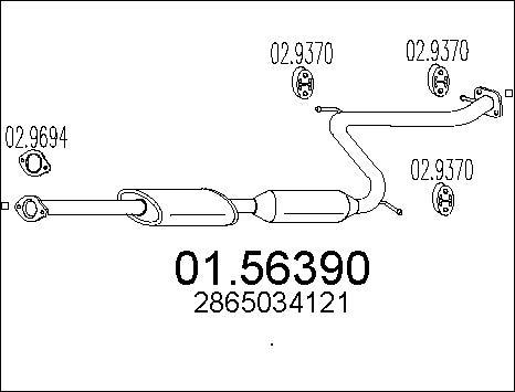 MTS 01.56390 - Vidējais izpl. gāzu trokšņa slāpētājs www.autospares.lv