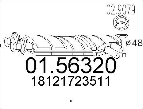 MTS 01.56320 - Vidējais izpl. gāzu trokšņa slāpētājs www.autospares.lv