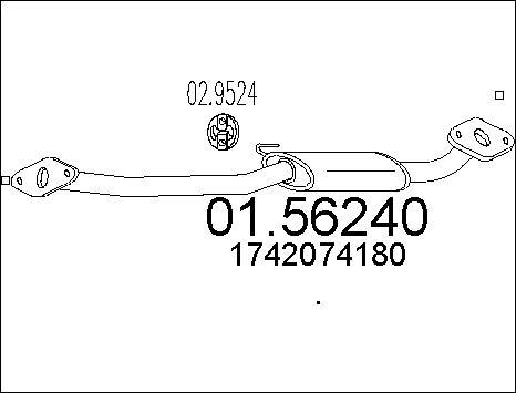 MTS 01.56240 - Vidējais izpl. gāzu trokšņa slāpētājs www.autospares.lv