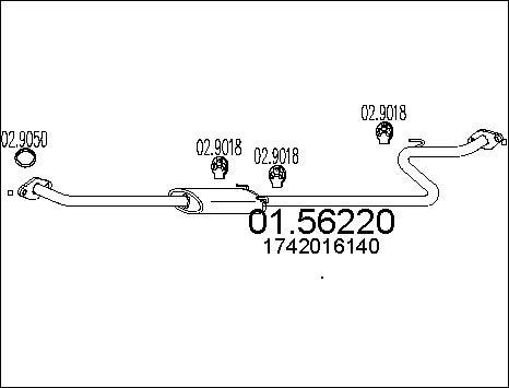 MTS 01.56220 - Vidējais izpl. gāzu trokšņa slāpētājs www.autospares.lv