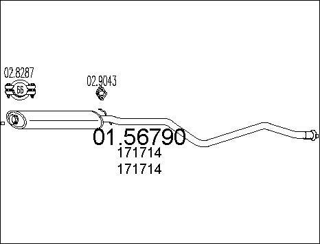 MTS 01.56790 - Vidējais izpl. gāzu trokšņa slāpētājs www.autospares.lv