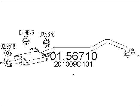 MTS 01.56710 - Vidējais izpl. gāzu trokšņa slāpētājs www.autospares.lv