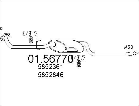 MTS 01.56770 - Vidējais izpl. gāzu trokšņa slāpētājs www.autospares.lv