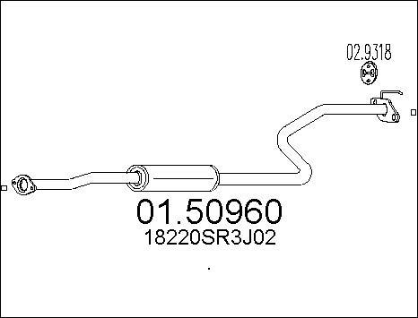 MTS 01.50960 - Vidējais izpl. gāzu trokšņa slāpētājs www.autospares.lv