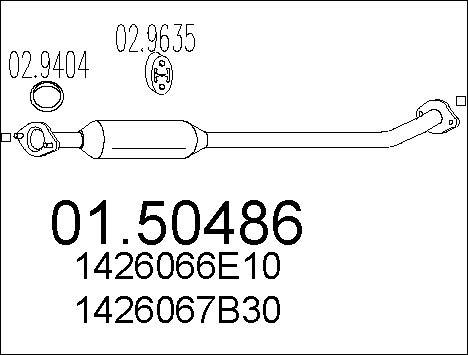 MTS 01.50486 - Vidējais izpl. gāzu trokšņa slāpētājs www.autospares.lv