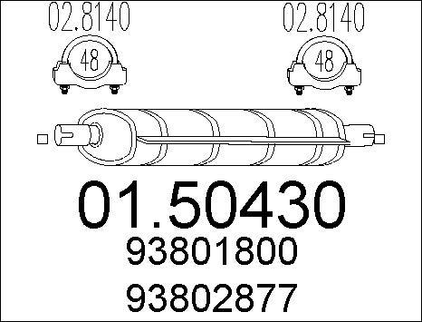 MTS 01.50430 - Vidējais izpl. gāzu trokšņa slāpētājs www.autospares.lv