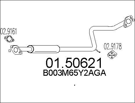 MTS 01.50621 - Izplūdes gāzu trokšņa slāpētājs (pēdējais) www.autospares.lv