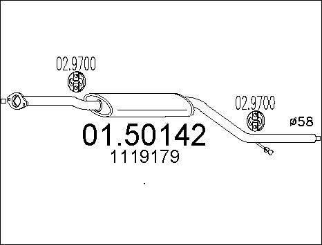 MTS 01.50142 - Izplūdes gāzu trokšņa slāpētājs (pēdējais) www.autospares.lv