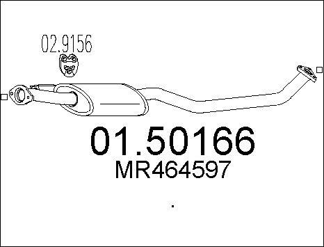 MTS 01.50166 - Vidējais izpl. gāzu trokšņa slāpētājs autospares.lv