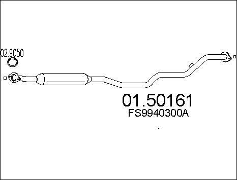 MTS 01.50161 - Vidējais izpl. gāzu trokšņa slāpētājs www.autospares.lv