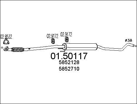 MTS 01.50117 - Vidējais izpl. gāzu trokšņa slāpētājs autospares.lv