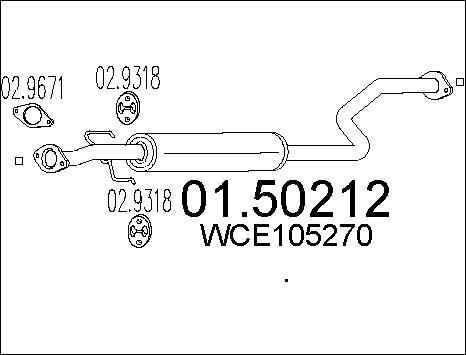 MTS 01.50212 - Vidējais izpl. gāzu trokšņa slāpētājs www.autospares.lv