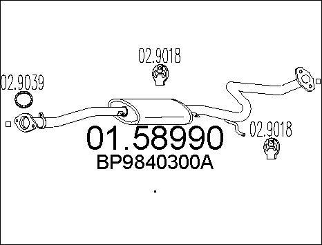 MTS 01.58990 - Vidējais izpl. gāzu trokšņa slāpētājs www.autospares.lv