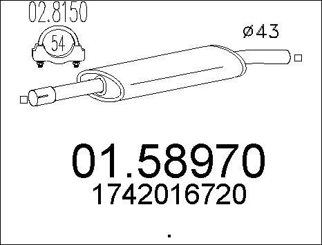 MTS 01.58970 - Vidējais izpl. gāzu trokšņa slāpētājs www.autospares.lv